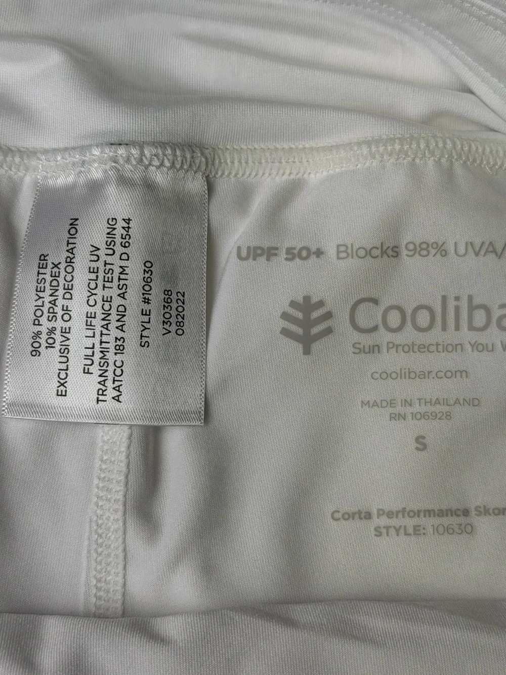 Coolibar White UPF50+ Active Skirted Tennis Skirts with Shorts - Small